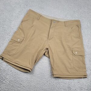 Kuhl Mens Khaki Hiking Convertible Zip‎ Off Cargo Shorts No Legs
